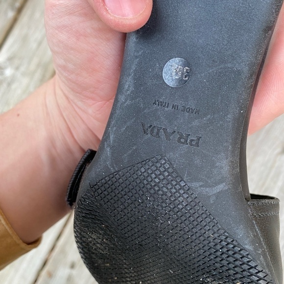 Vintage Prada Sport Black Leather Mules Size 35.5 - Picture 10 of 16